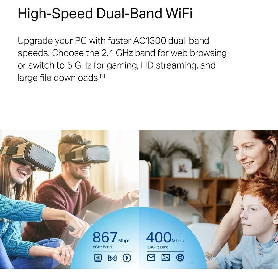 TP-Link Archer T4U Plus - IEEE 802.11ac Dual Band Wi-Fi Adapter for Desktop Computer/Notebook/Wireless Router TP-Link Archer T4U Plus - IEEE 802.11ac Dual Band Wi-Fi Adapter for Desktop Computer/Notebook/Wireless Router